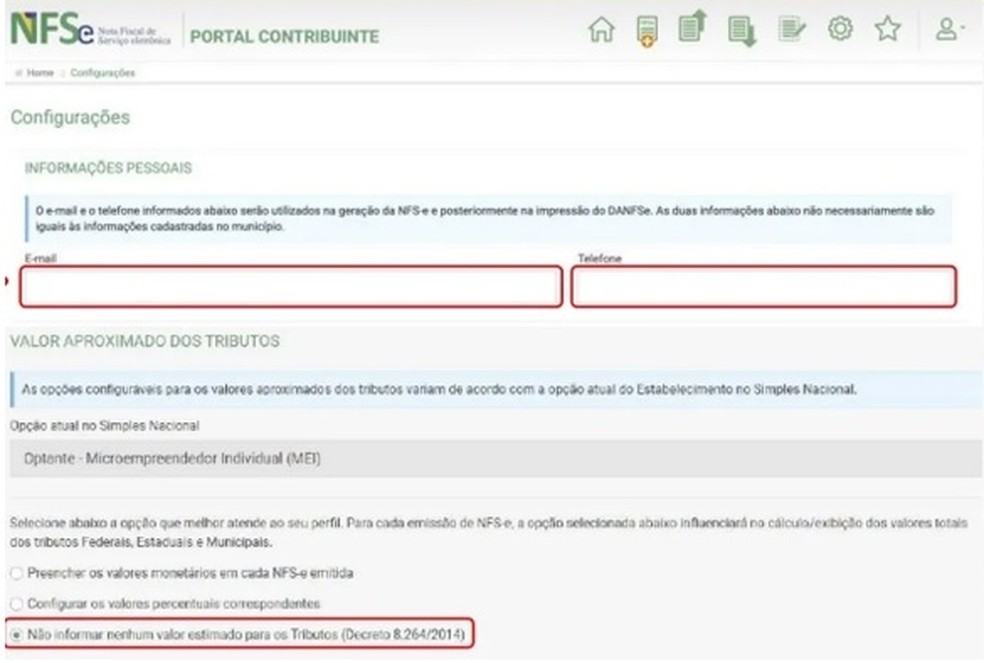 A opção aparece no rodapé da página — Foto: Reprodução