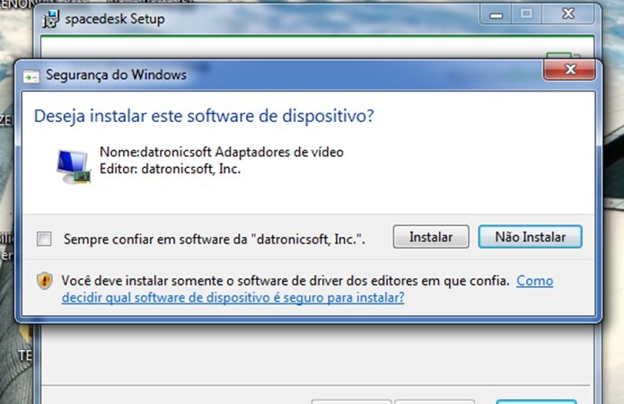 O programa servidor ir? instalar um monitor virtual. Aceite a instala??o (Foto: TechTudo/Dario)