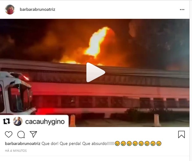Bárbara Bruno: revolta com incêndio (Foto: Reprodução Twitter)