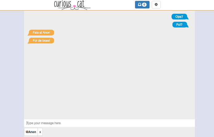 Curious Cat tem até mesmo chat online com interação anônima (Foto: Reprodução/Felipe Vinha)