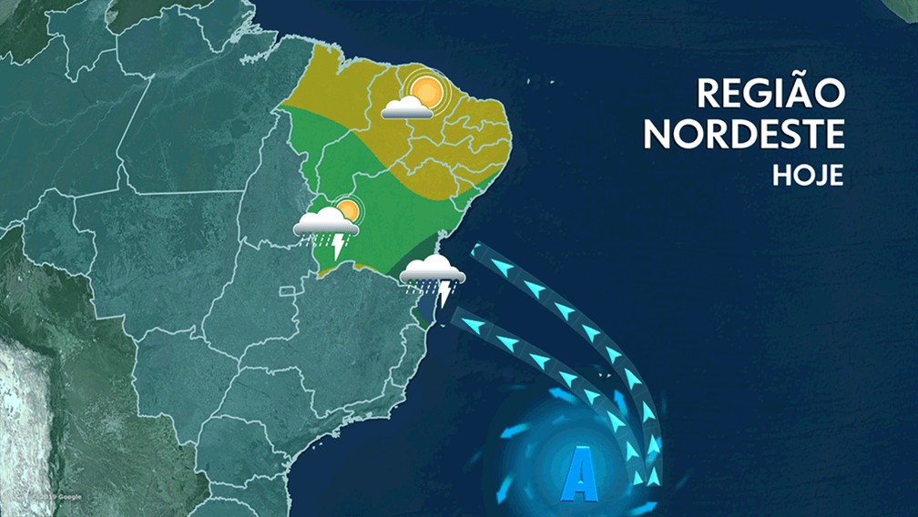 Previsão do tempo para terça-feira, 01/10/2019, Nordeste ...