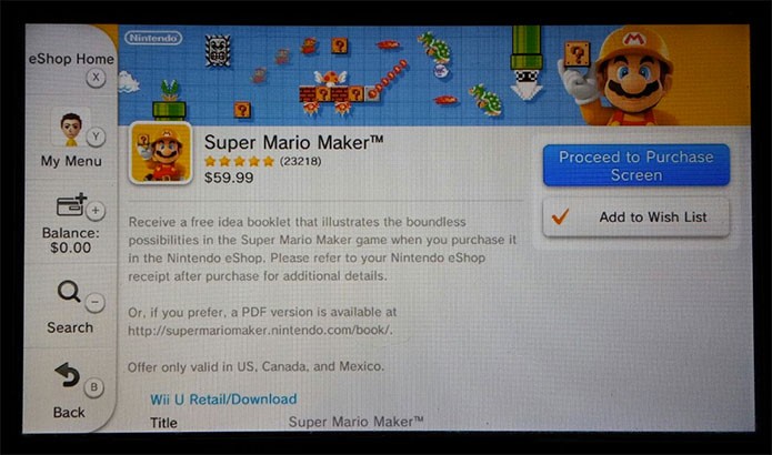 Como comprar Super Mario Maker no Wii U (Foto: Reprodução/Felipe Vinha)