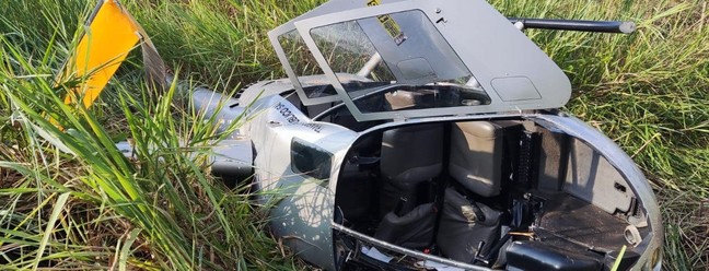 Helicóptero caiu em Engenheiro de Caldas (MG) levando dupla de políticos da região  — Foto: Divulgação Bombeiros