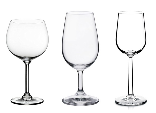 Da esquerda para a direita: taças Borgonha, ISO e para vinhos doces (Foto: Divulgação)