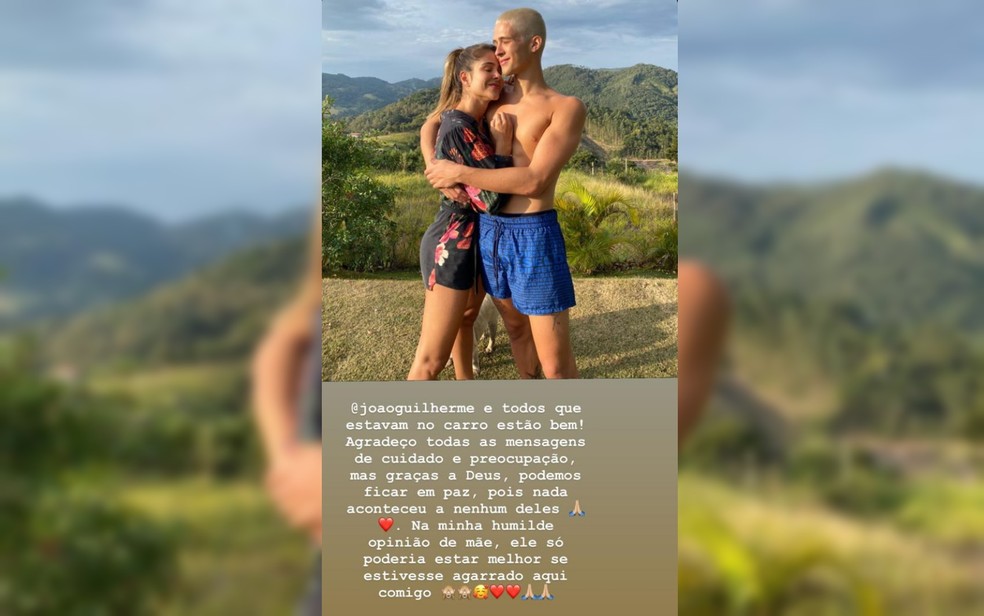 Naiara Ávila agradece por filho João Guilherme estar bem apesar de ter sofrido o acidente — Foto: Reprodução/Instagram