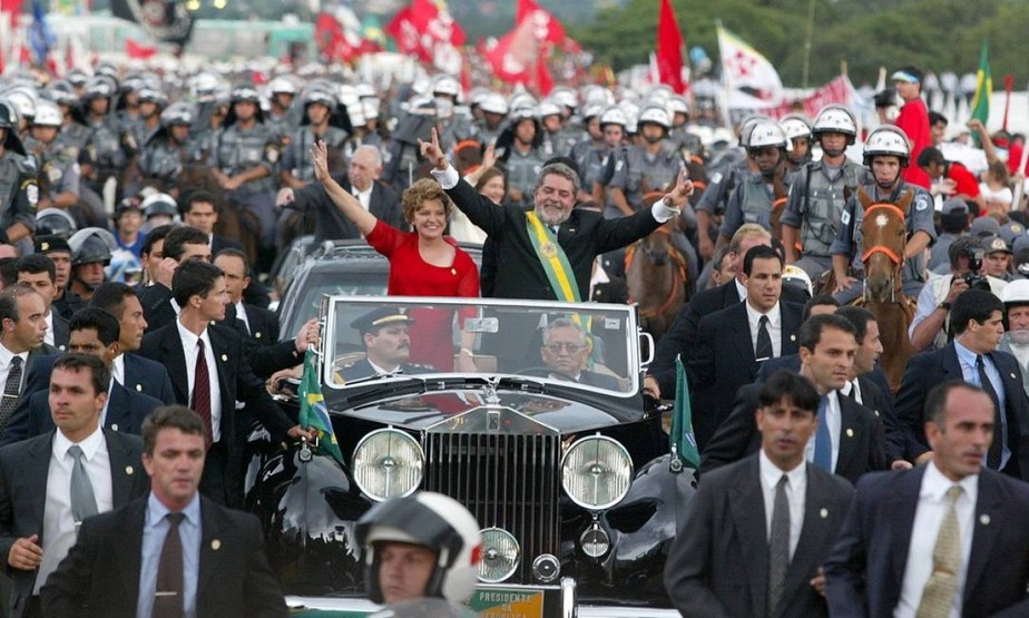 Lula durante a posse de seu primeiro mandato, em 1º de janeiro de 2003