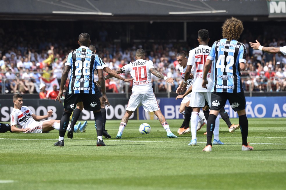 No duelo entre Grêmio e São Paulo no primeiro turno, empate em 0 a 0 — Foto: São Paulo