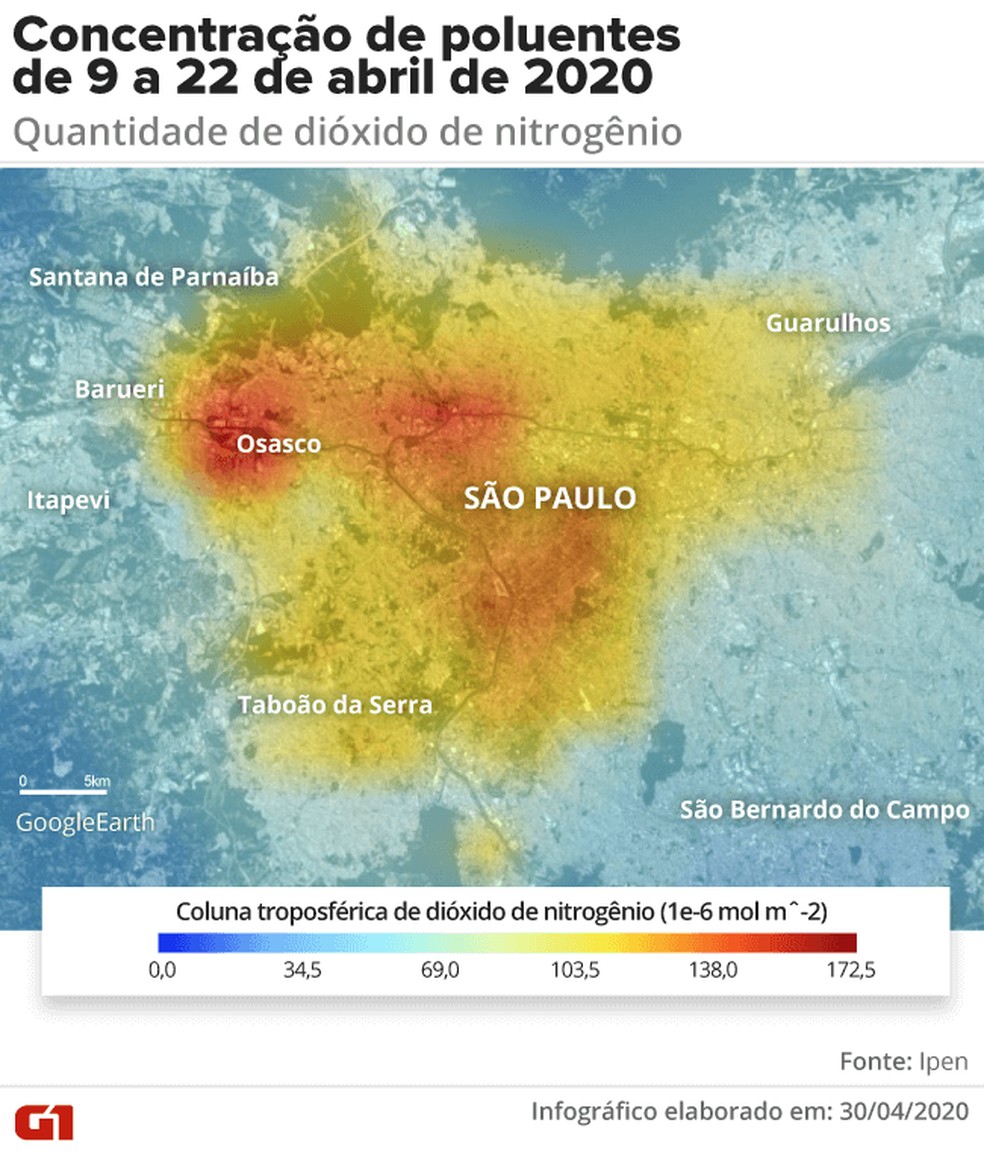 Dados de satélite apontam piora da poluição em SP em período de menor ...