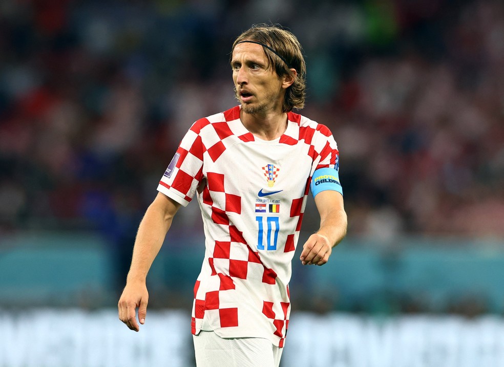 Luka Modric é o capitão da Croácia no Catar — Foto: REUTERS/Bernadett Szabo