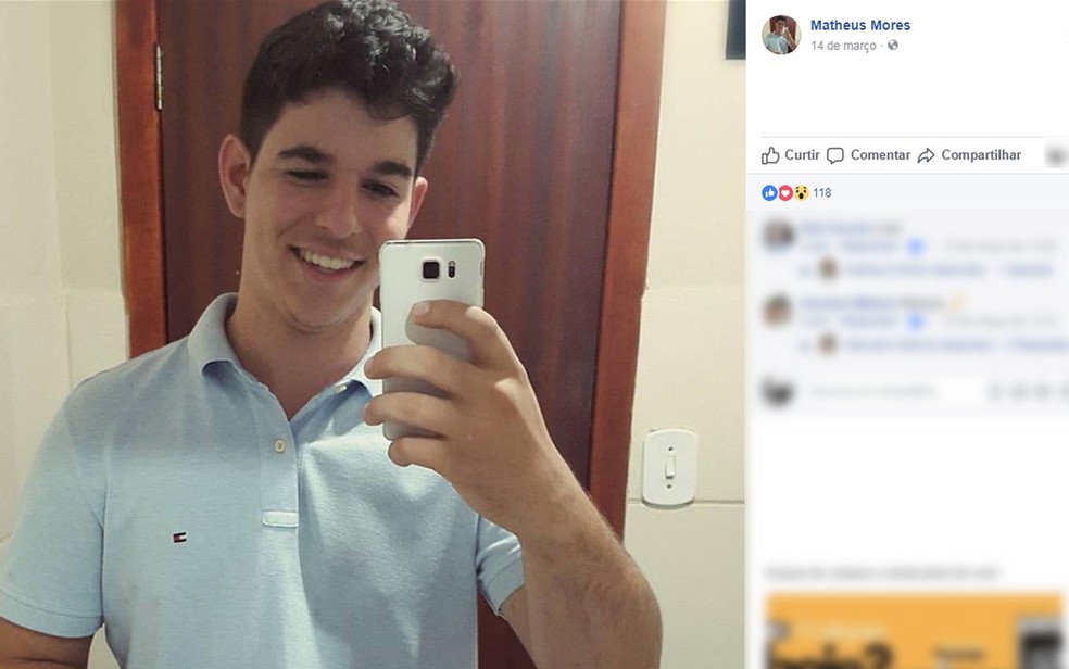 Matheus Gustavo Mores, de 19 anos, foi atropelado e morreu em Tangará da Serra (Foto: Facebook/Reprodução)