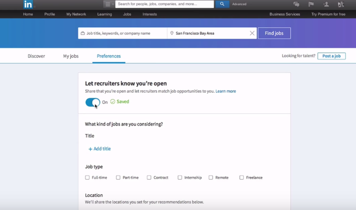Nova função do Linkedin permite buscar emprego de forma discreta (Foto: Divulgação/Linkedin)