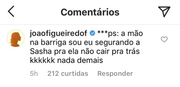 Comentário de João Figueiredo (Foto: Reprodução/Instagram)