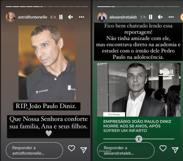 Mais celebridades lamentaram a morte do empresário, filho de Abilio Diniz, que deixa esposa e quatro filhos (Foto: Reprodução/ Instagram)