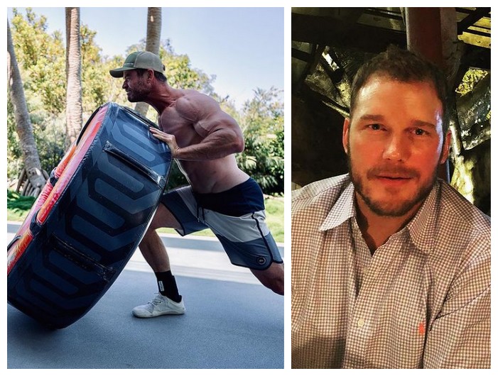 O ator Chris Pratt revelou sua pressão ao ver a forma física do amigo Chris Hemsworth (Foto: Instagram)