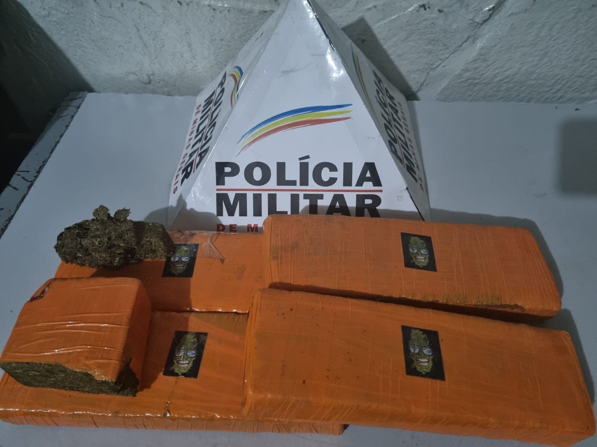 PM apreende barras de maconha após informações de que morador de Bocaiuva teria se deslocado para pegar drogas em Montes Claros