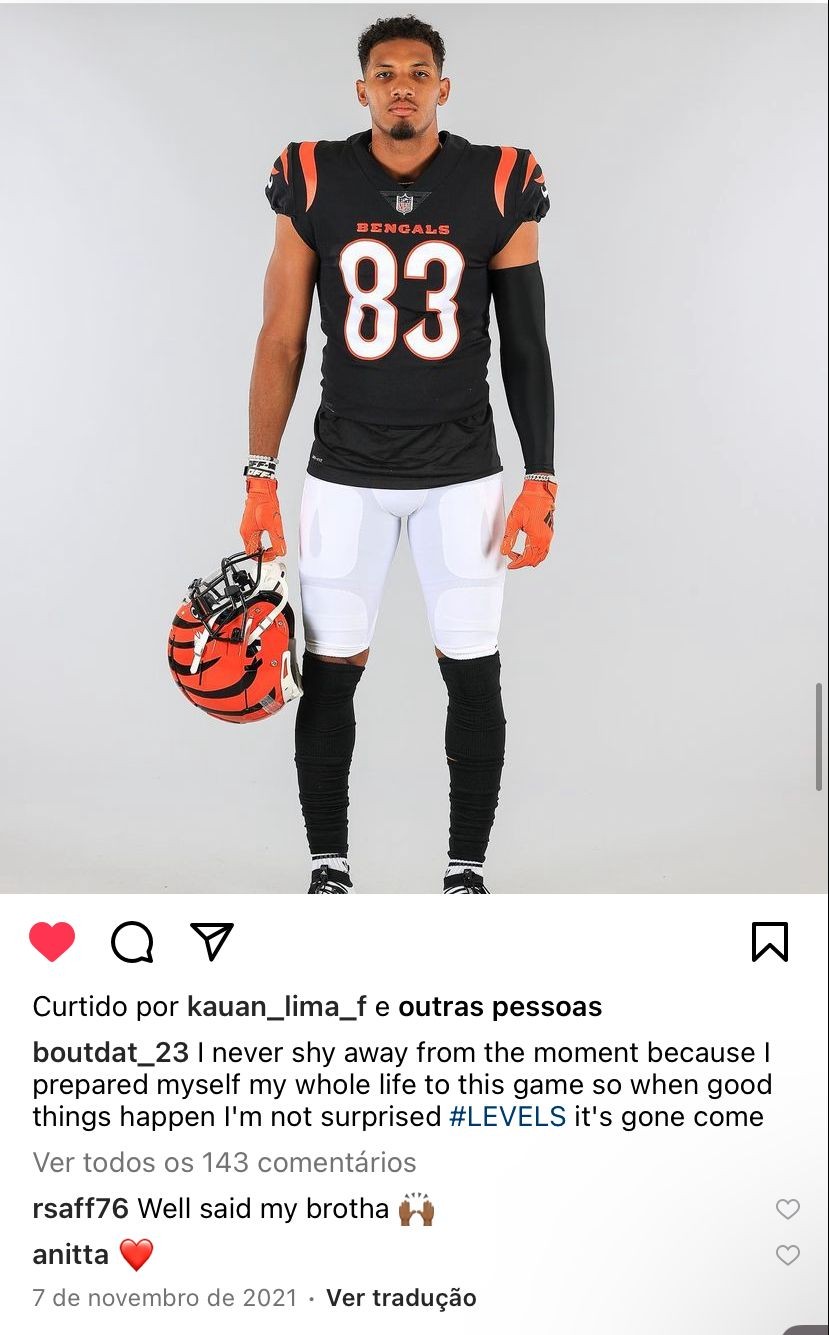 anitta is rooting for the Cincinnati @bengals 