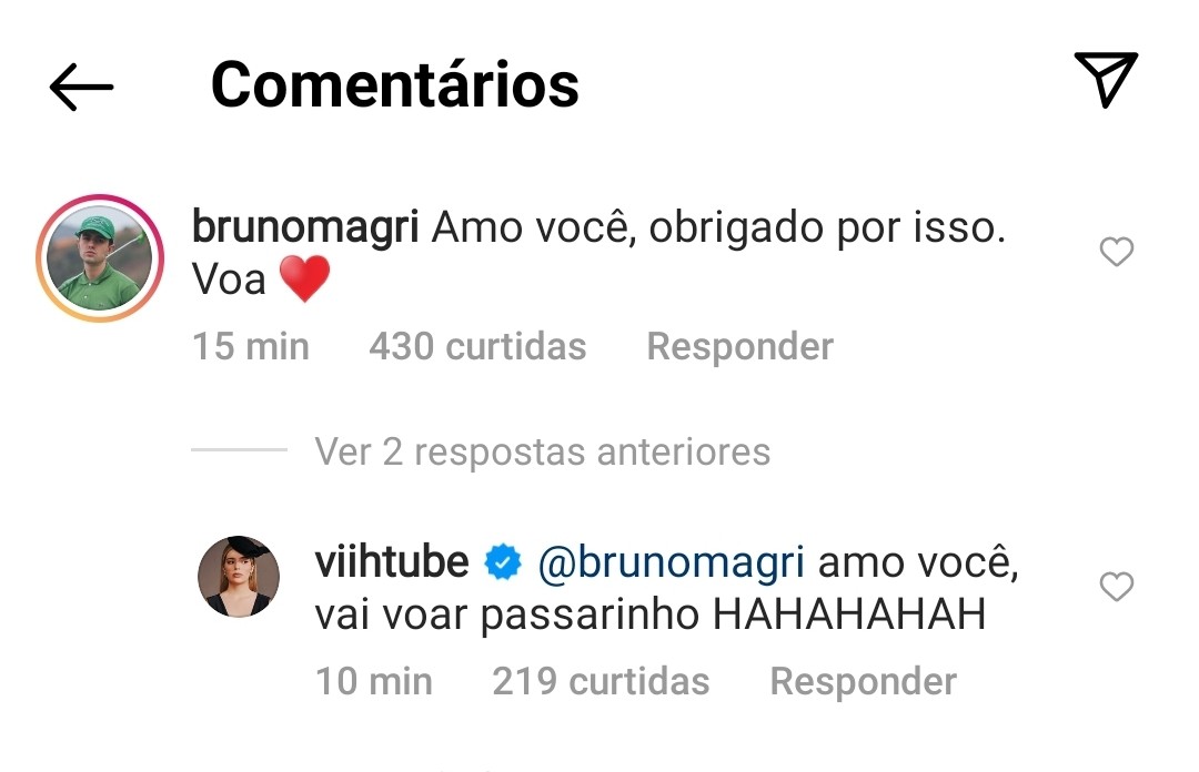 Viih Tube e Bruno Magri terminam namoro (Foto: Reprodução/Instagram)