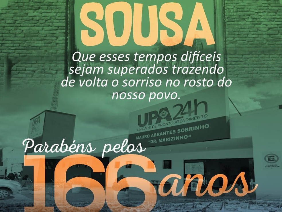 Cidade de Sousa completa 166 anos — Foto: Divulgação / Sousa