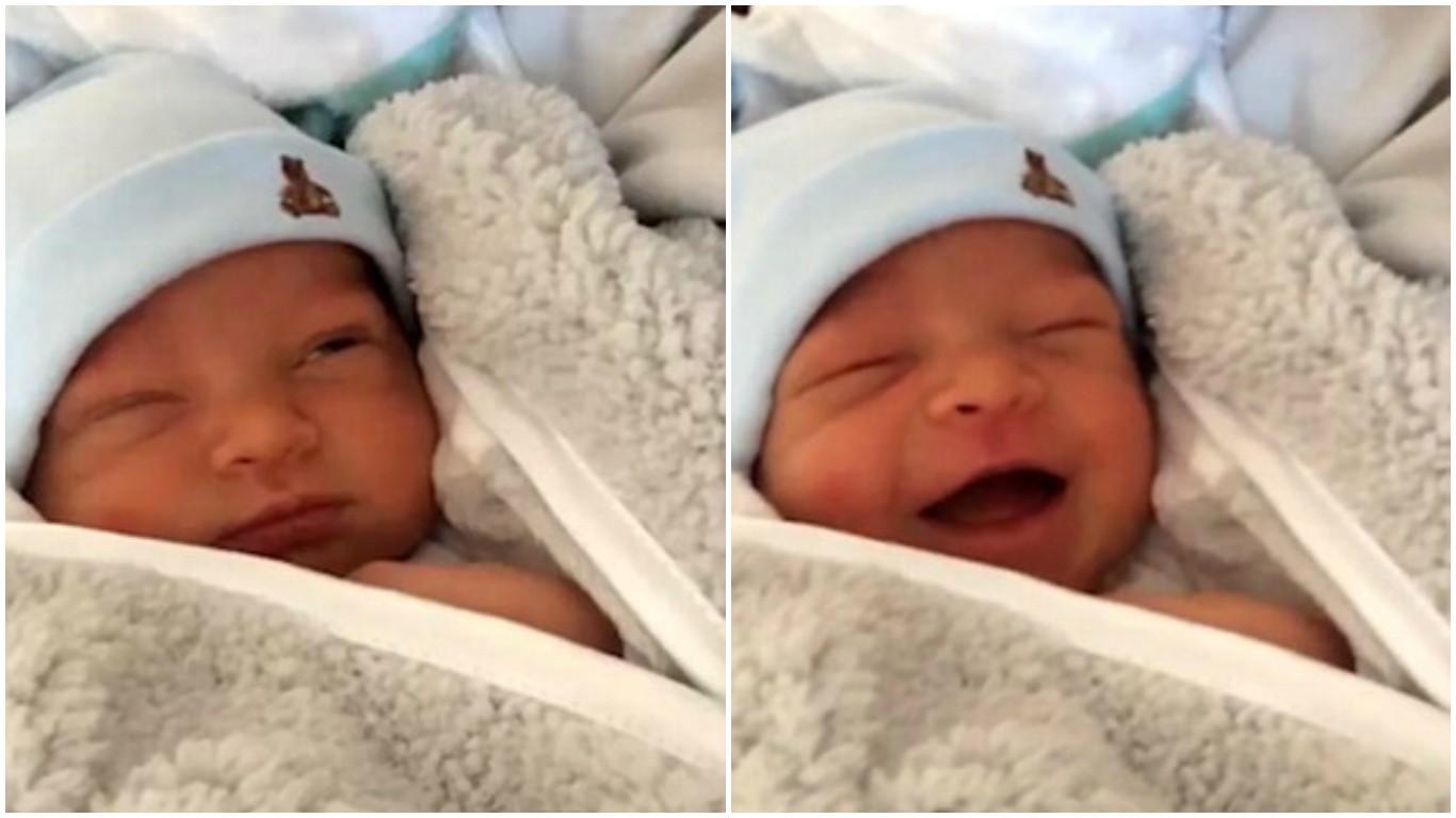 Bebê sorrindo em vídeo (Foto: Reprodução Twitter)