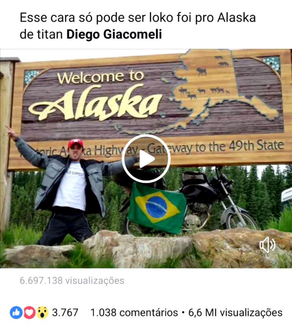 Postagem da viagem feita há sete anos já chegou nesta semana a quase 6,7 milhões visualizações — Foto: Facebook/Reprodução