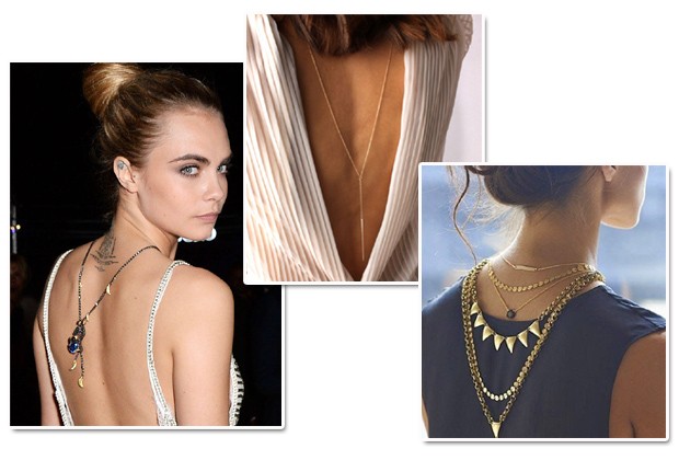 Famosas e fashionistas aderiram aos colares nas costas (Foto: Getty Images/Reprodução Instagram)