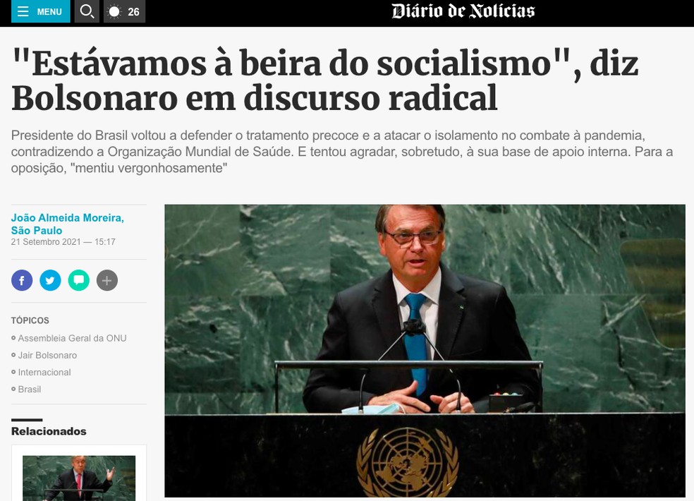 "estávamos à beira do socialismo", diz bolsonaro em discurso radical — foto: reprodução/dn