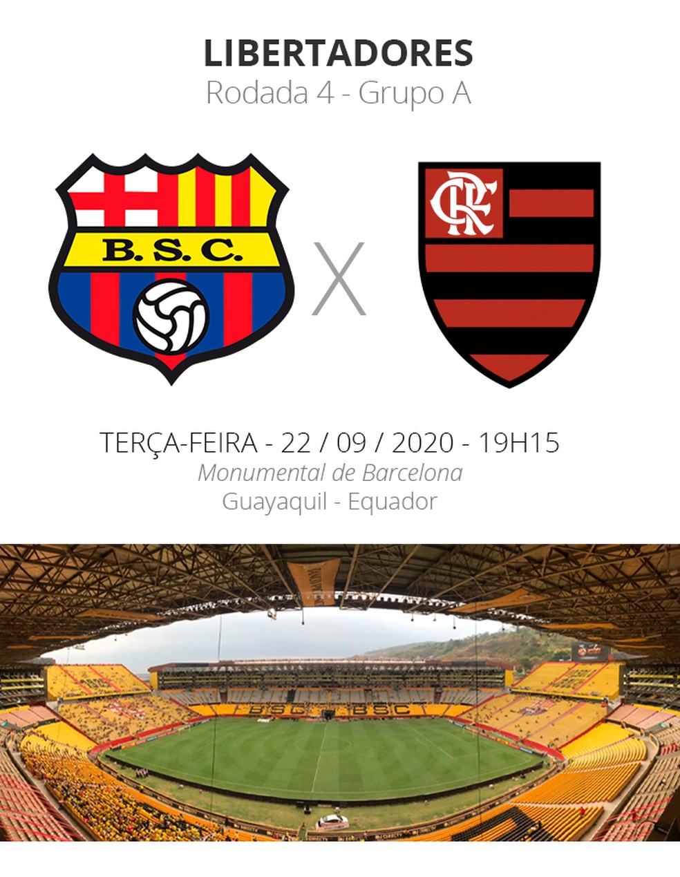 Barcelona x Flamengo, ficha técnica — Foto: Infoesporte