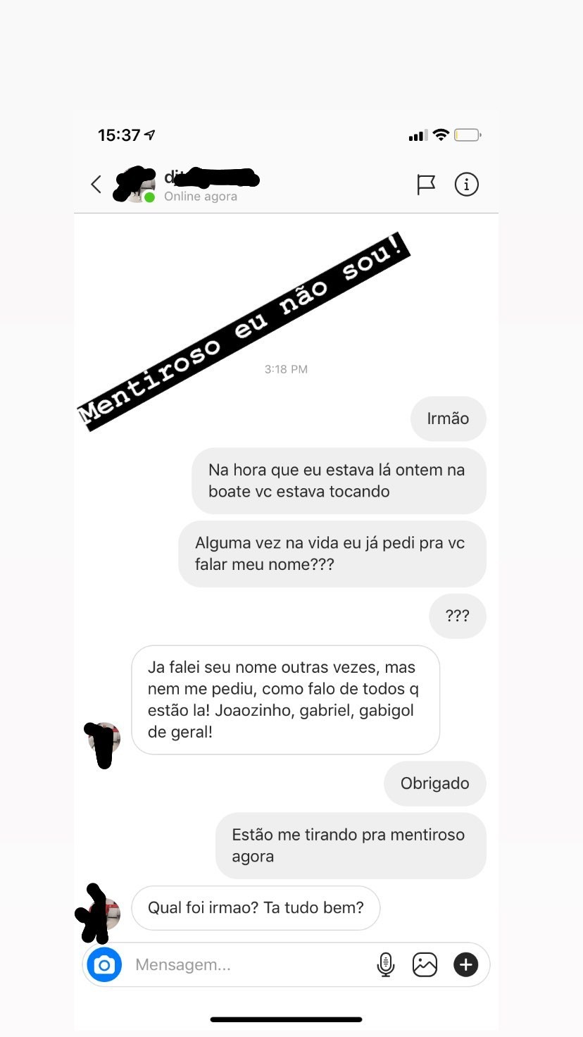 Pedro Scooby responde Jojo com print (Foto: reprodução/Instagram)