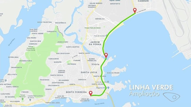 Prefeitura faz testes para ampliação da Linha Verde em Vitória
