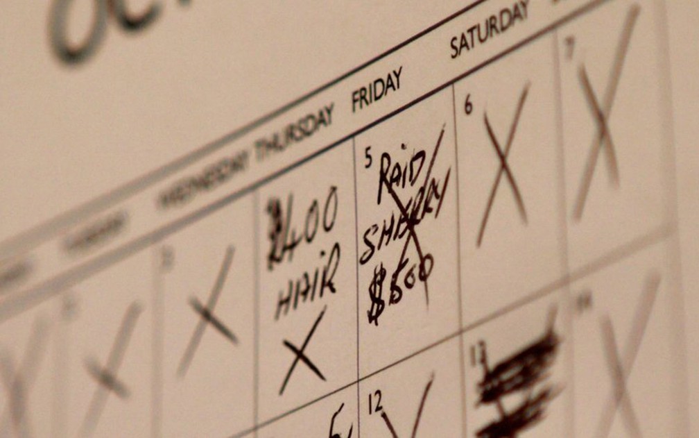 Uma anotação no calendário de Roy indica que ele foi novamente vítima de um golpe — Foto: BBC