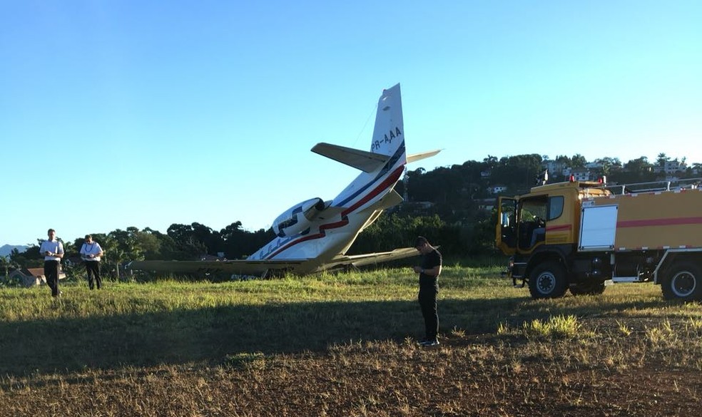 Avião que levava DJ Alok saiu da pista de aeroporto de Juiz de Fora (Foto: Arquivo pessoal)