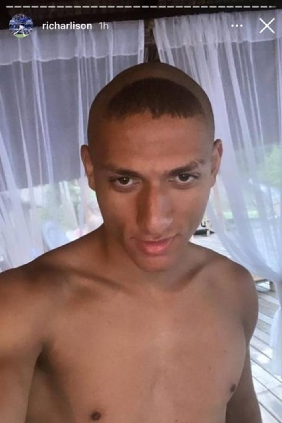 Richarlison fez corte do "cascão" após vitória contra Alemanha nas Olimpíadas — Foto: Reprodução