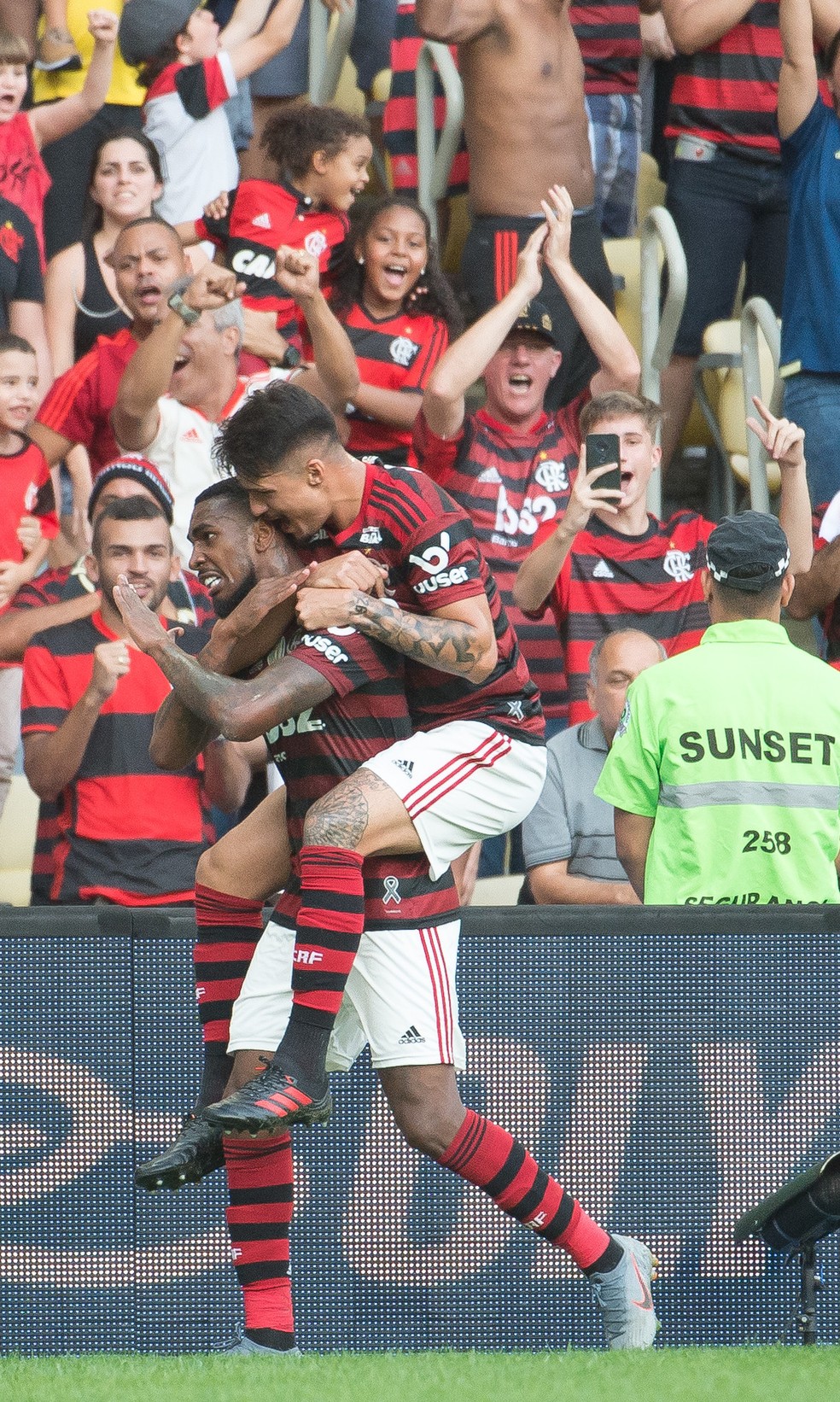 Gerson comemora seu gol contra o Botafogo — Foto: Alexandre Vidal/Flamengo