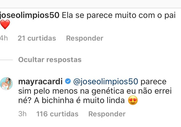 Mayra Cardi comenta semelhança física entre Sophia e Arthur Aguiar (Foto: Reprodução/Instagram)