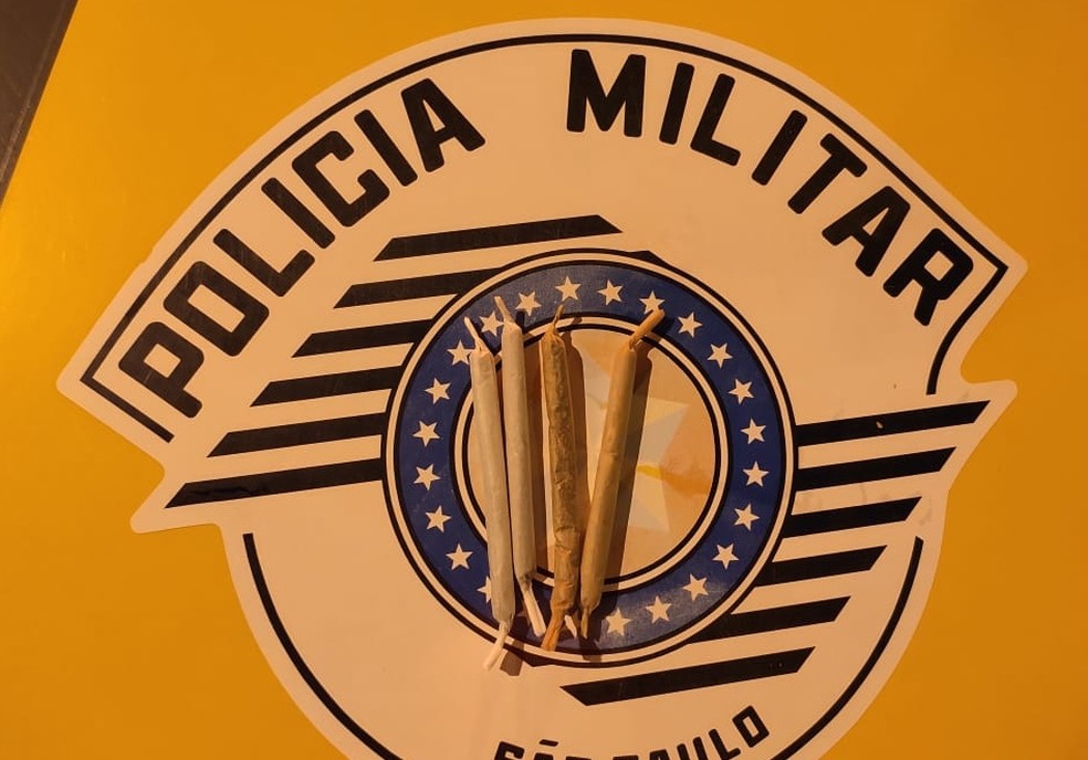 Policiais também encontraram quatro cigarros de maconha com o passageiro da última poltrona  — Foto: Polícia Rodoviária/Divulgação