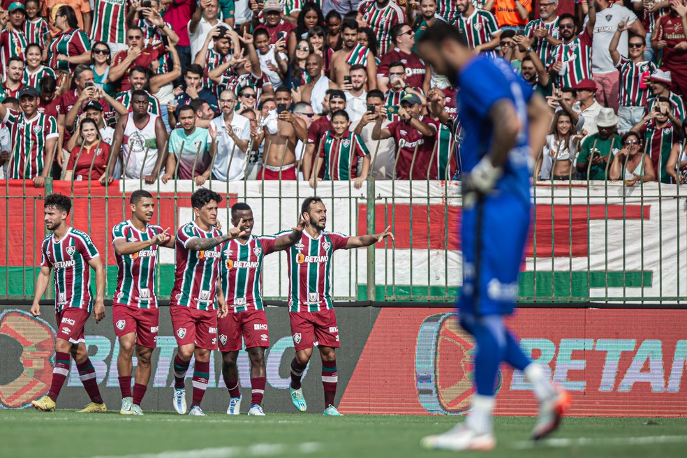 Cano fez o L em Resende x Fluminense, mas o gol foi contra — Foto: Marcelo Gonçalves / Fluminense FC