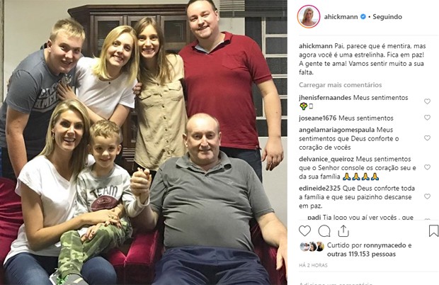 Ana Hickmann usa web para lamentar morte do pai (Foto: Reprodução/Instagram)