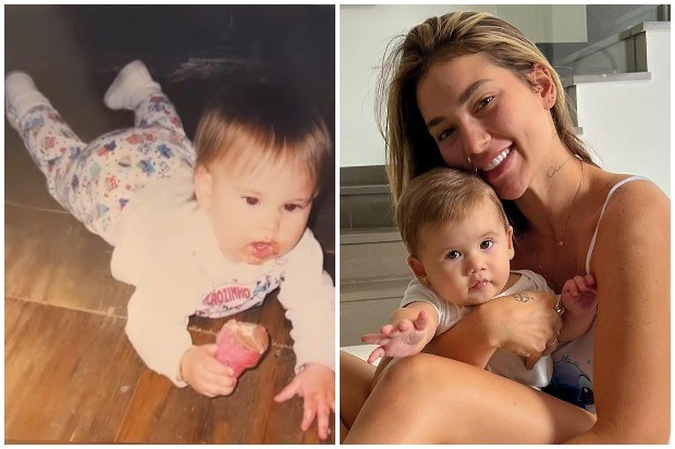 Da esquerda para direita: imagem de Virginia Fonseca quando bebêe e foto atual com Maria Alice (Foto: Instagram/Reprodução)
