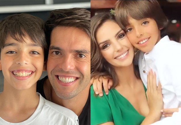 Kaká e Carol Celico com o filho, Luca (Foto: Reprodução/Instagram)