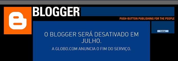 Serviço foi um dos responsáveis pela popularização dos blogs no Brasil (Foto: Reprodução/Blogger)