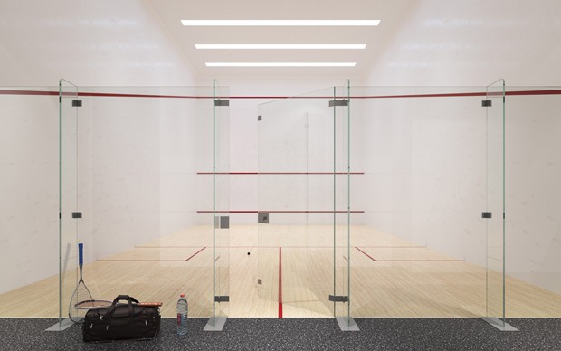 Quadra de squash do 70 Vestry, prédio de luxo em Nova York (Foto: Divulgação/Related)