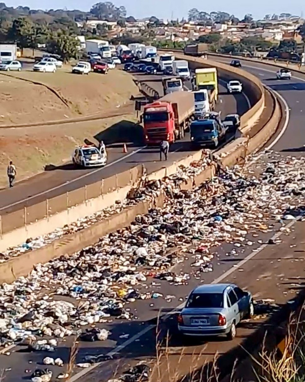 Congestionamento formou-se no sentido interior-capital da SP-225 — Foto: Arquivo pessoal