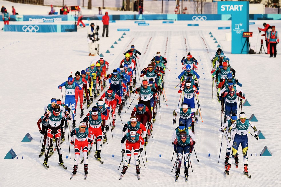 Esqui cross-country PyeongChang Olimpíada de Inverno - largada  (Foto: Quinn Rooney/Getty Images)