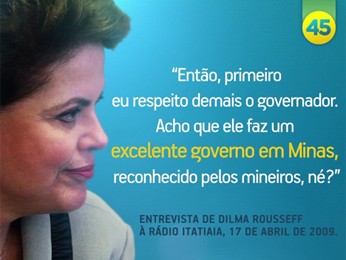 Imagem da peça de propaganda de Aécio que reproduz elogio de Dilma (Foto: Reprodução)