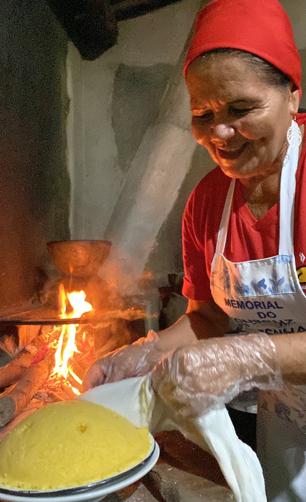 Cuscuz "cabeça amarrada", preparado por Dona Lia. — Foto: Arquivo Pessoal/José Carlos Pontes de Farias