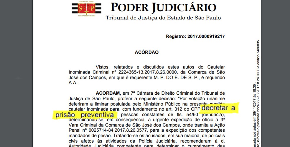 Justiça determinou a prisão preventiva de policiais civis acusados de envolvimento com o tráfico em São José (Foto: Reprodução)