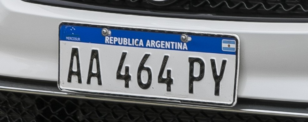 Placa do Mercosul na Argentina — Foto: Divulgação