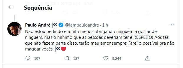 Tweets de Paulo André (Foto: Reprodução/Twitter)