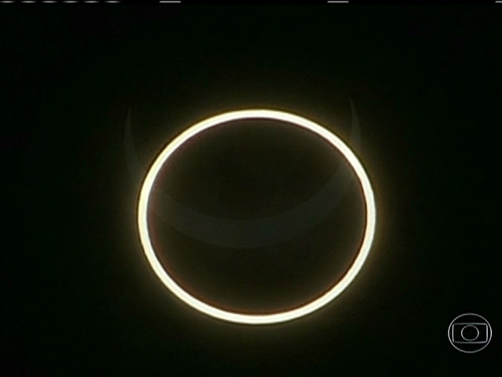 Registro de eclipse solar anular que ocorreu na Austrália — Foto: Bom Dia brasil