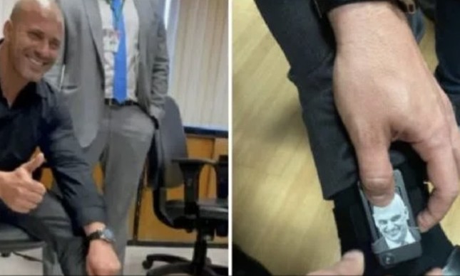 Daniel Silveira no dia em que colocou sua tornozeleira eletrônica 